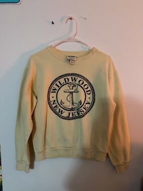 Light Yellow Anchor Crewneck Sweatshirt - Wildwood New Jersey